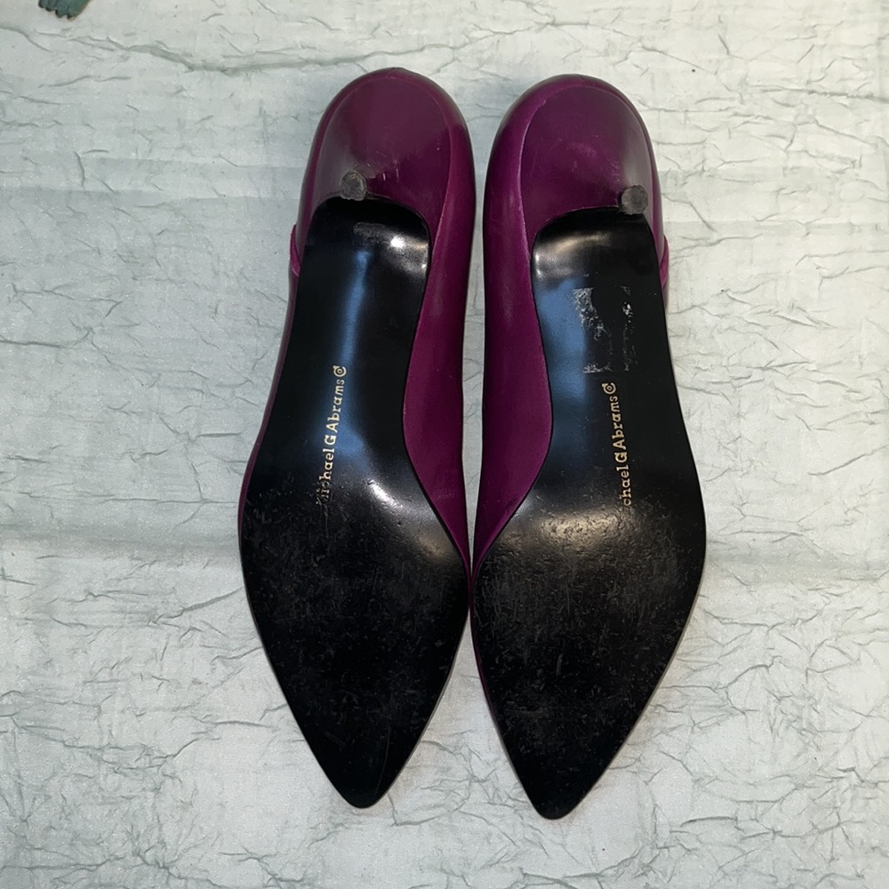 Proxy Michael G Abrams Co Purple Leather Vintage Heels | 7.5 B - Picture 8 of 16